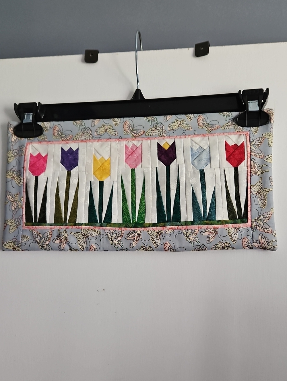 Butterfly Material Border With Fabric Pueces Tulip With Hang Pocket In Back 14x7